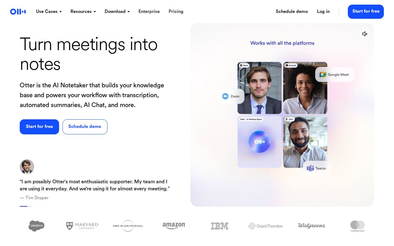 Skärmbild av Otter.ai