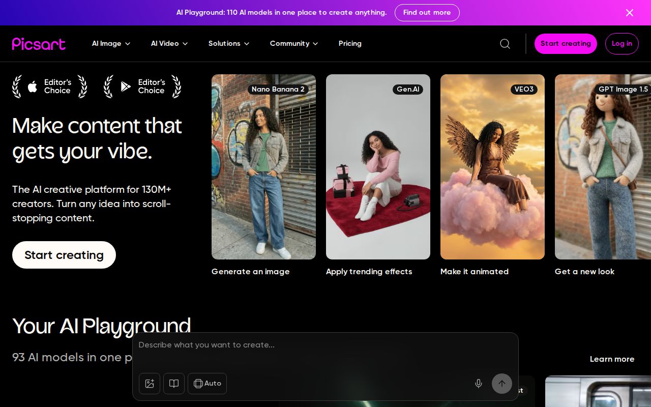 Skärmbild av Picsart