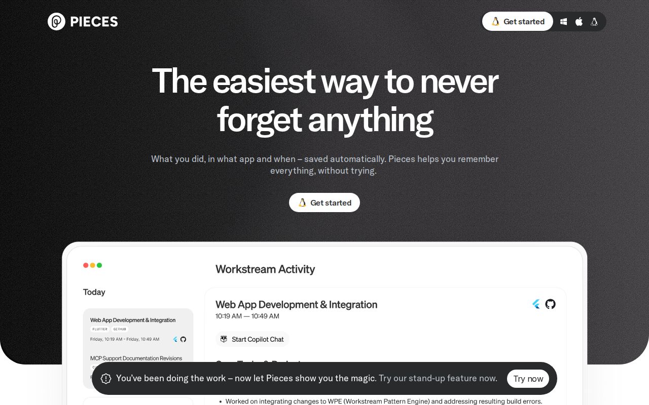 Skärmbild av Pieces