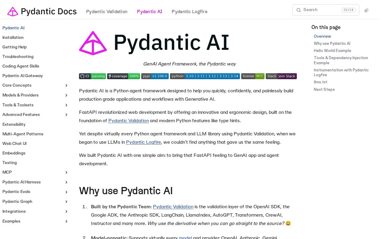 Skärmbild av PydanticAI