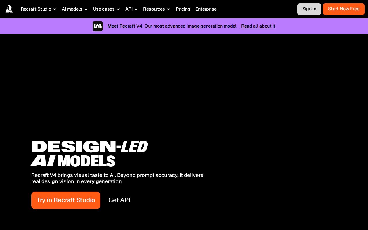 Skärmbild av Recraft
