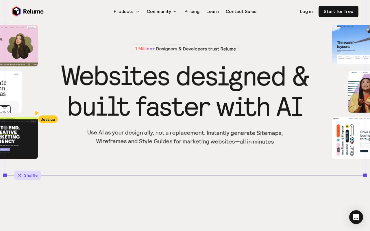 Skärmbild av Relume