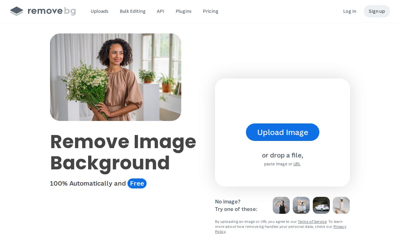 Skärmbild av Remove.bg