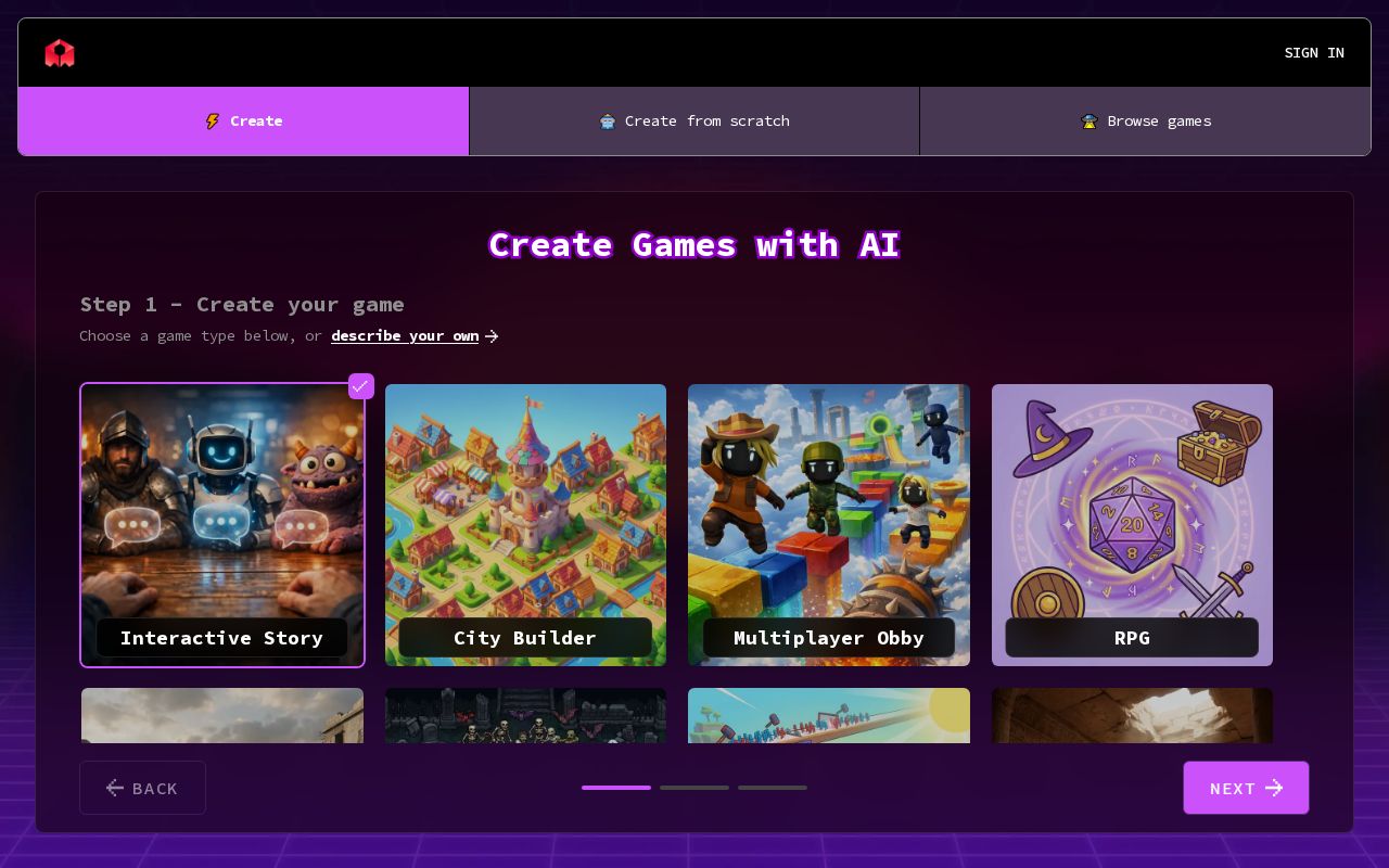Skärmbild av Rosebud AI