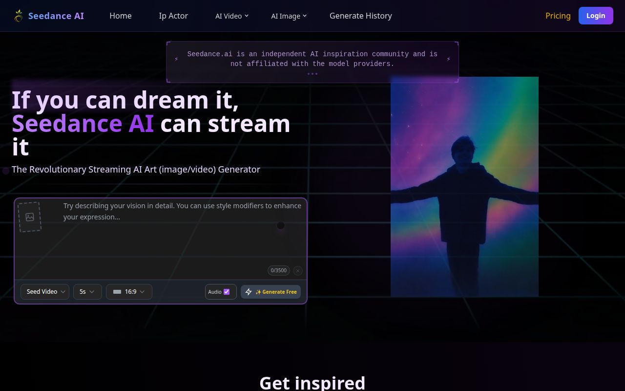 Skärmbild av Seedance 2.0