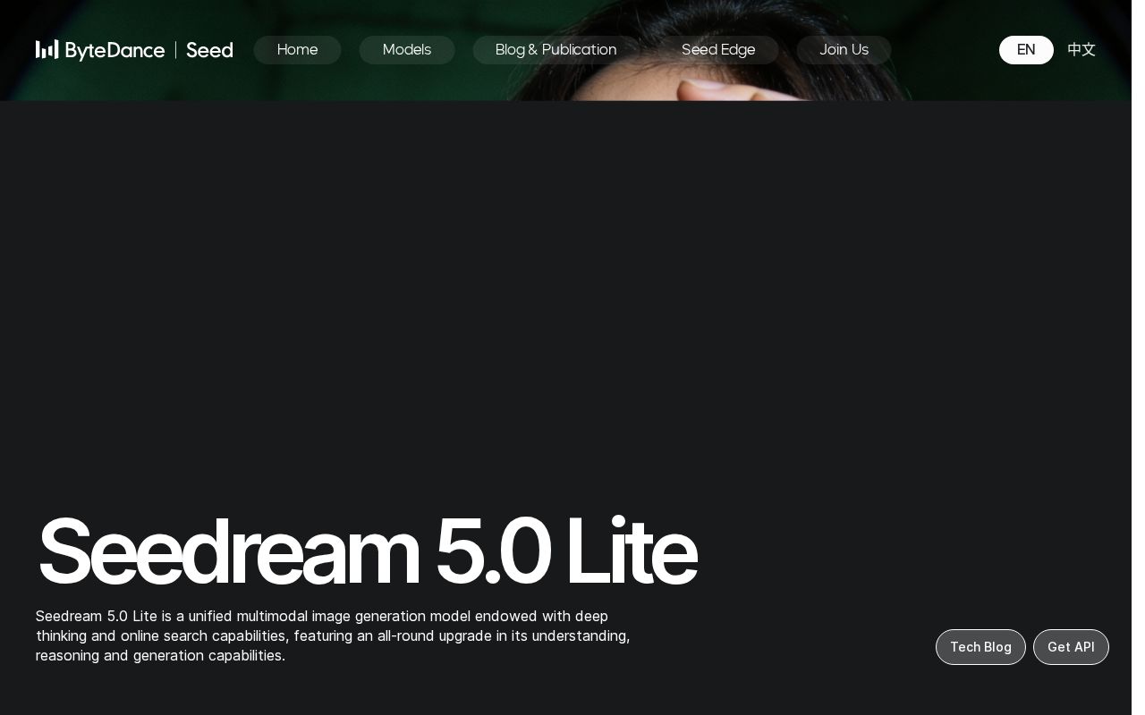 Skärmbild av Seedream 5.0