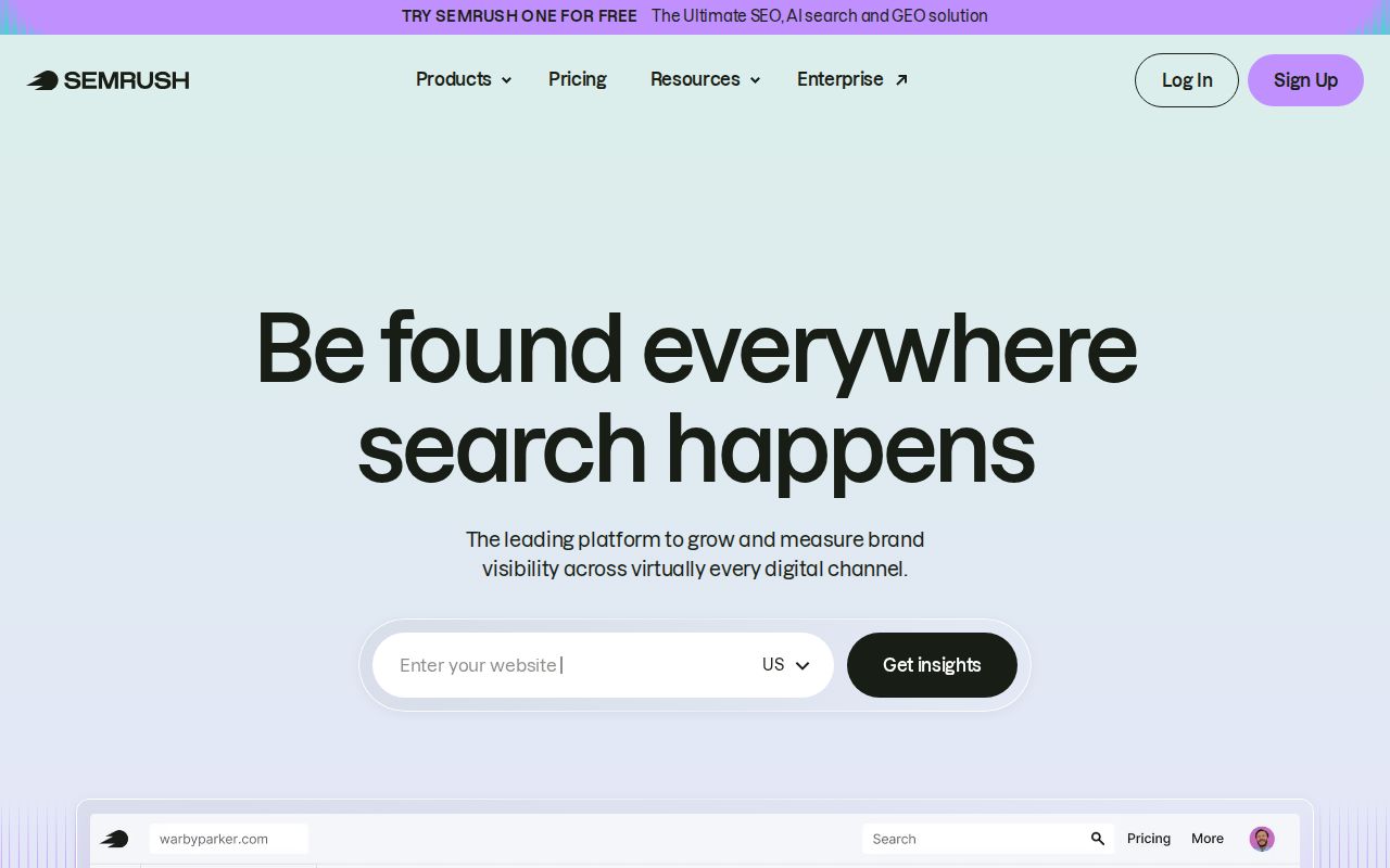 Skärmbild av Semrush AI