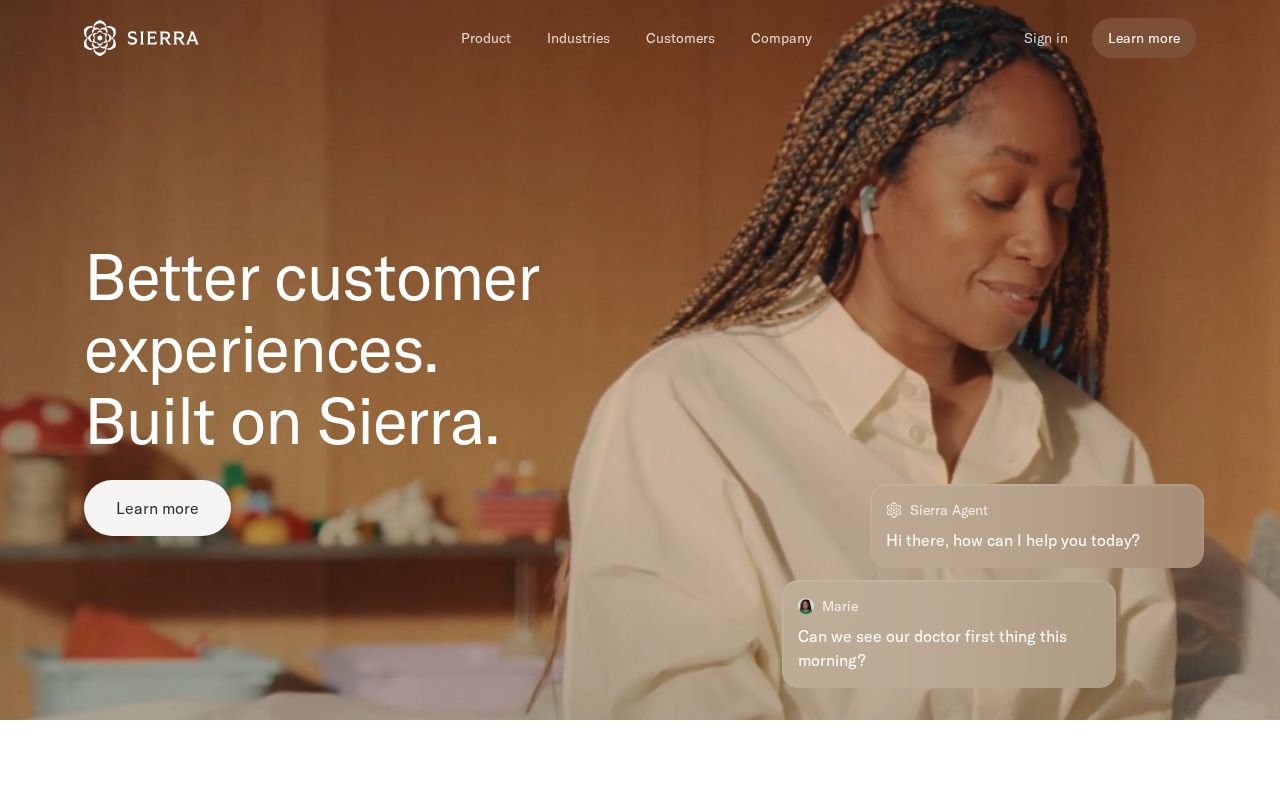 Skärmbild av Sierra AI