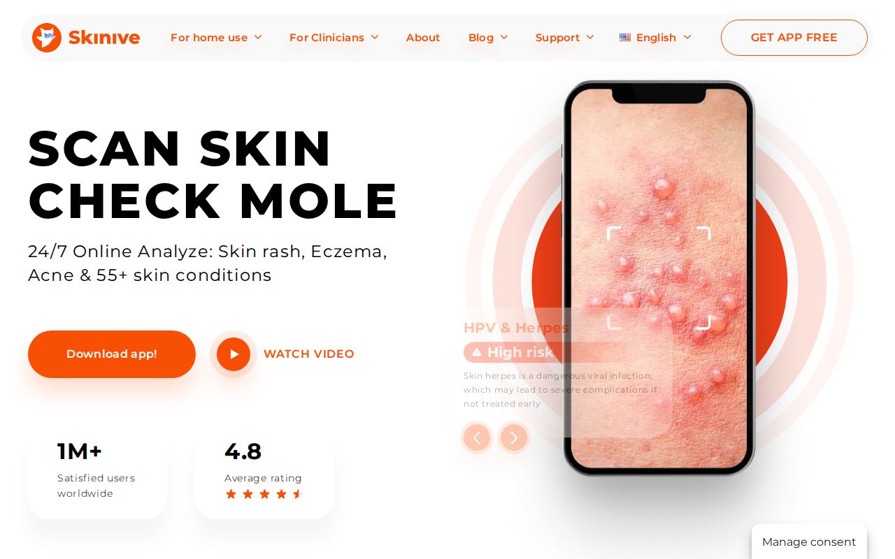 Skärmbild av Skinive AI