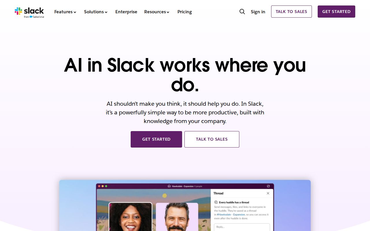 Skärmbild av Slack AI