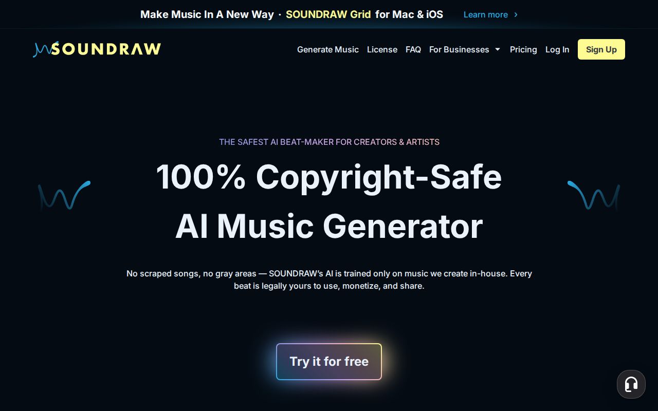 Skärmbild av Soundraw