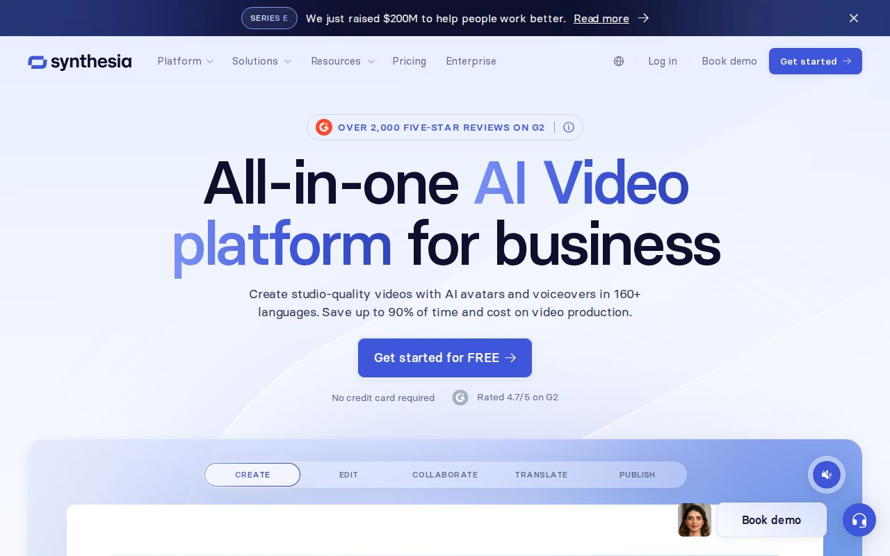 Skärmbild av Synthesia