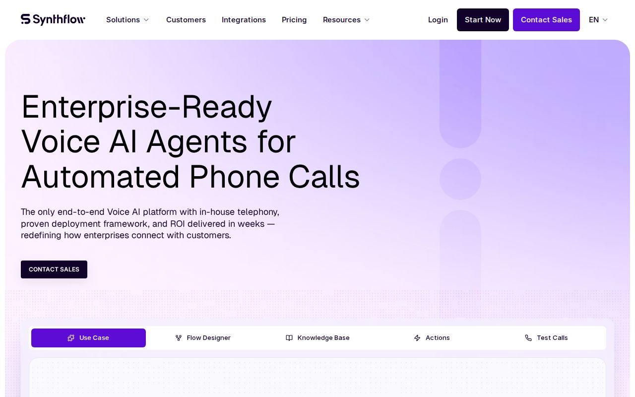 Skärmbild av Synthflow