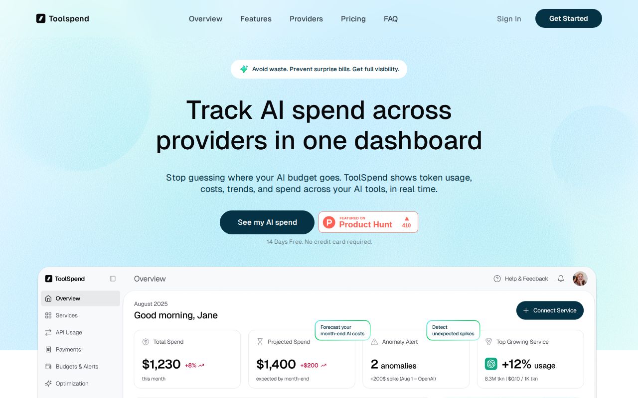 Skärmbild av Toolspend