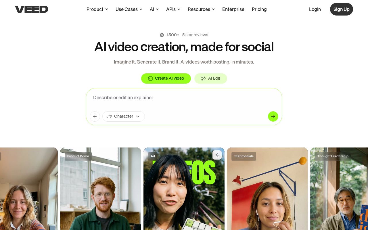 Skärmbild av VEED.io