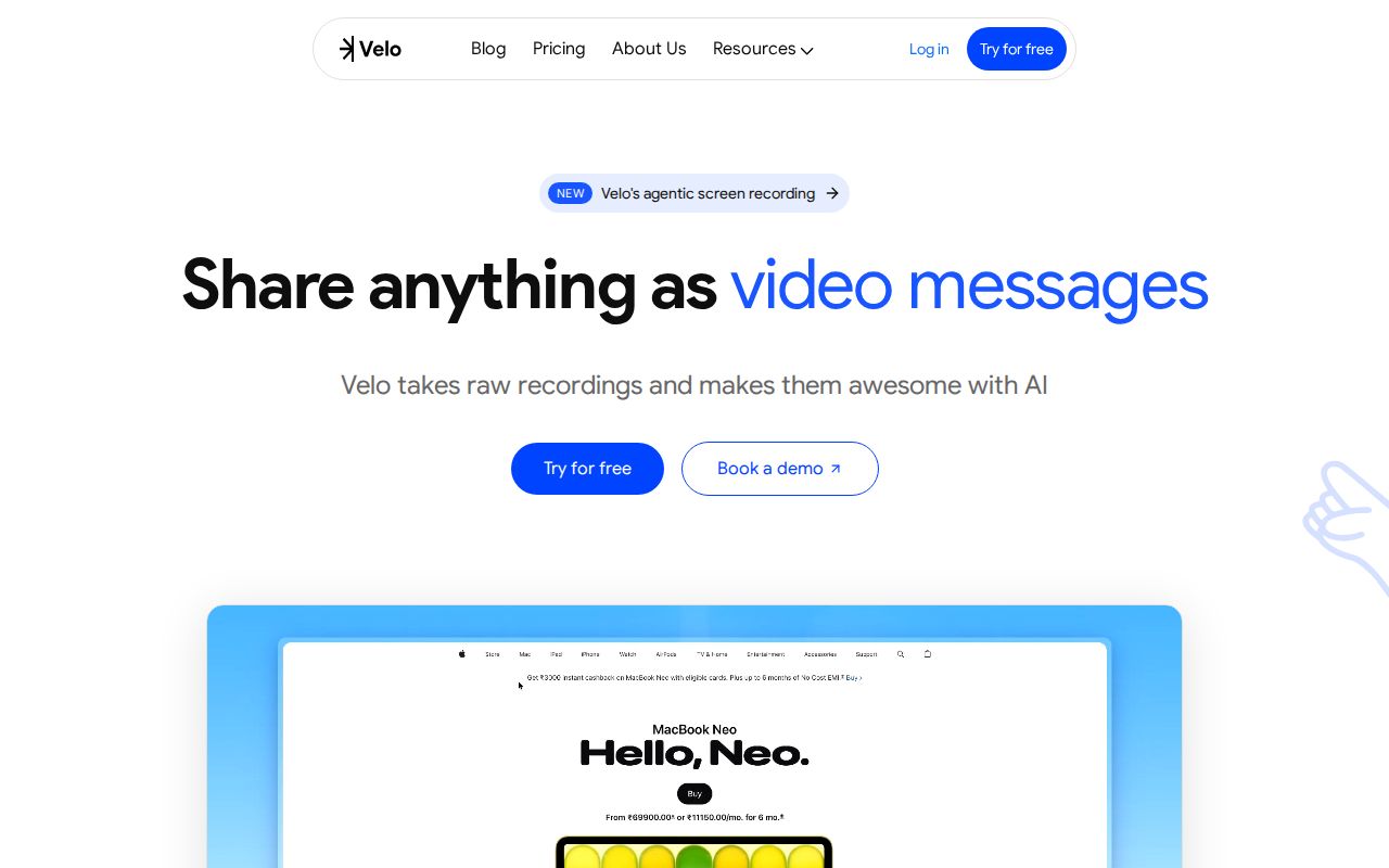 Skärmbild av Velo AI