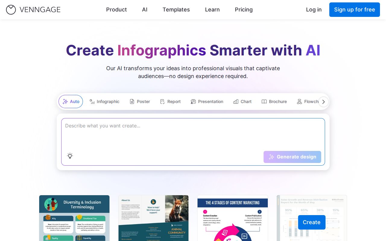 Skärmbild av Venngage