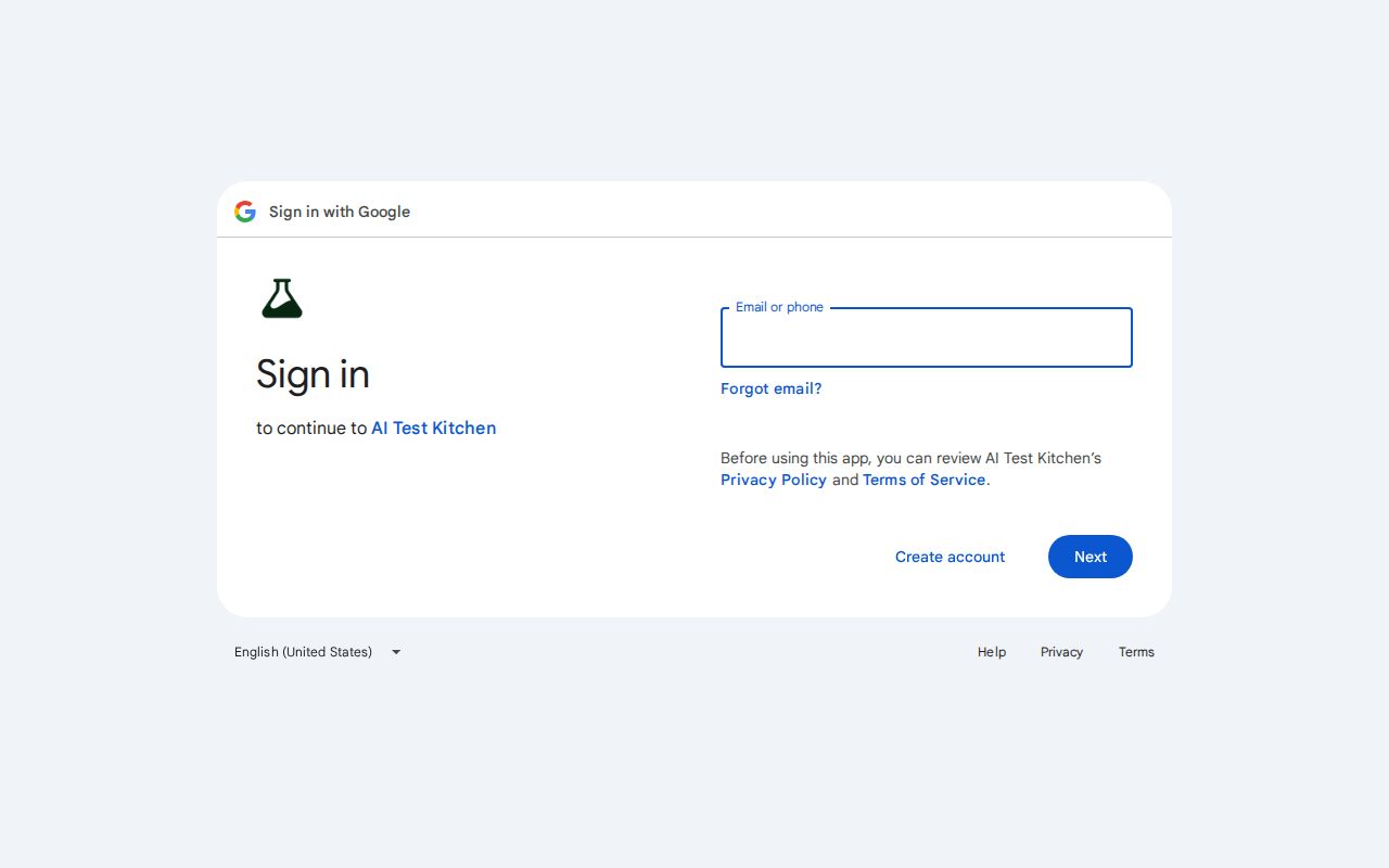 Skärmbild av Google Whisk