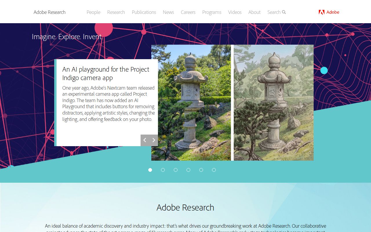 Skärmbild av Wonder (Adobe Research)