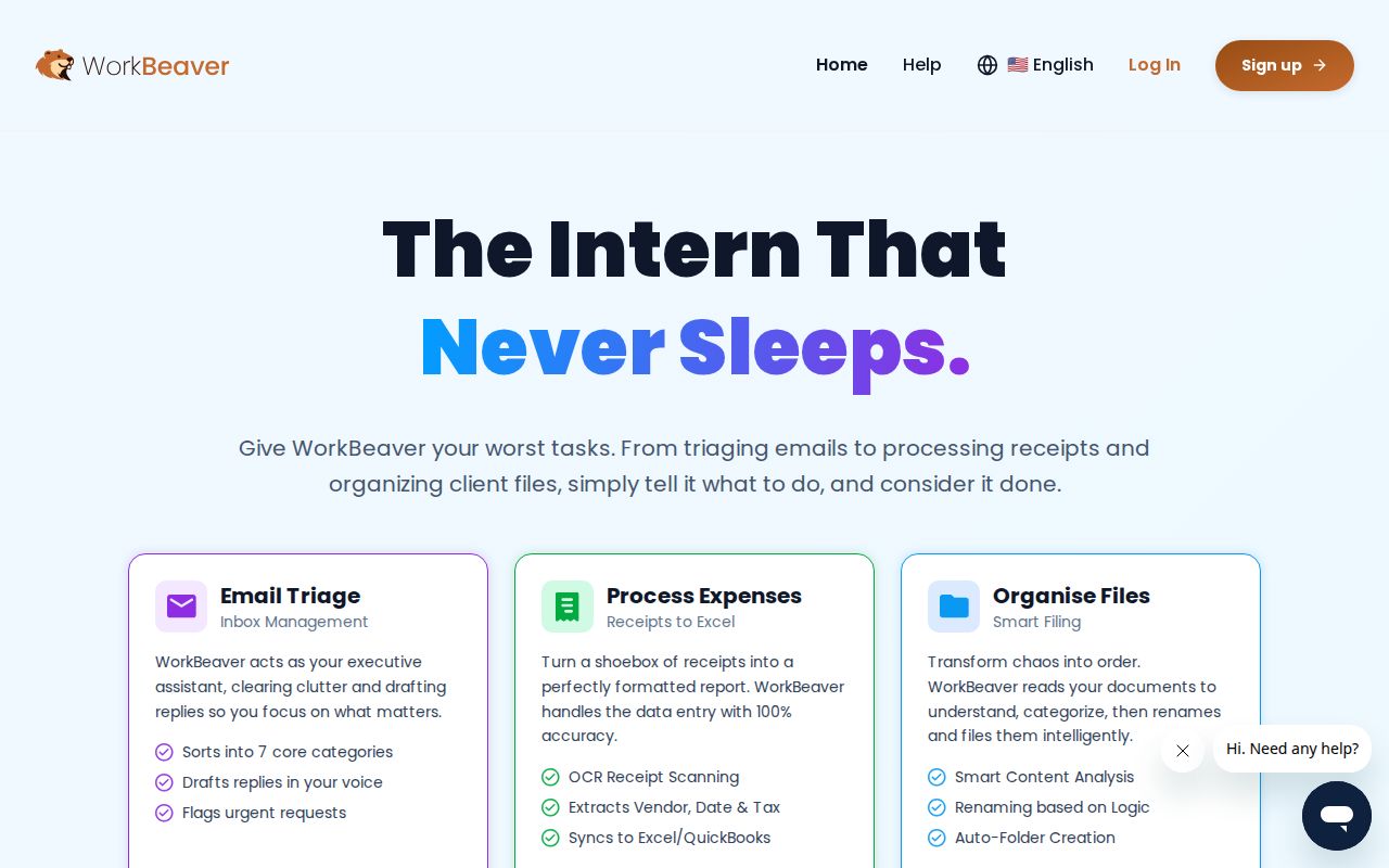 Skärmbild av WorkBeaver