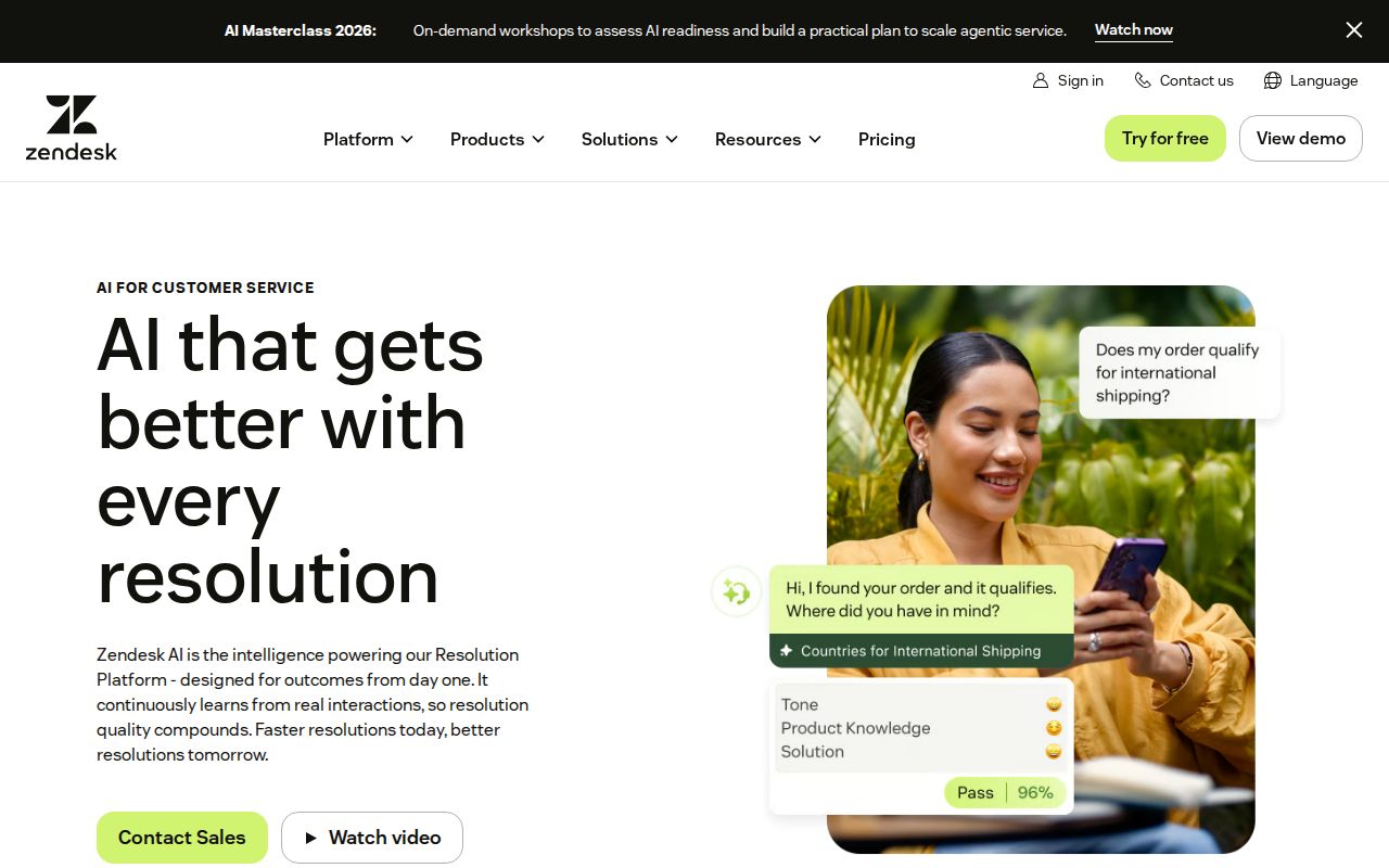 Skärmbild av Zendesk AI-workforce