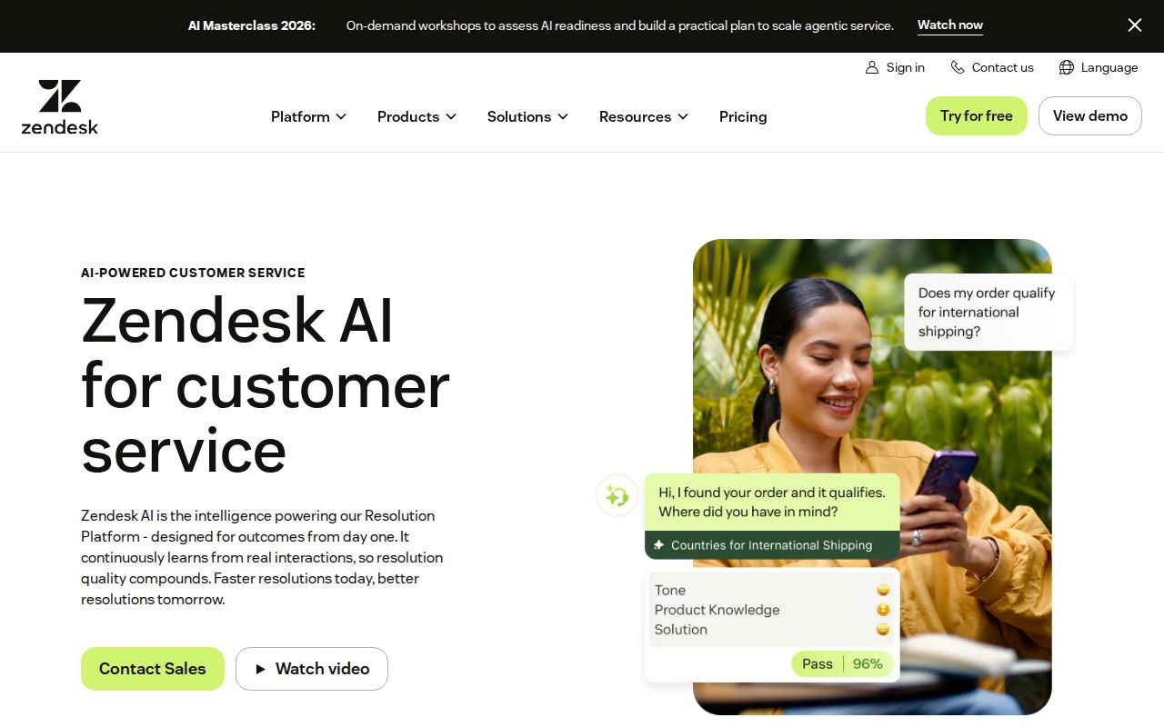 Skärmbild av Zendesk Autonomous Service Workforce