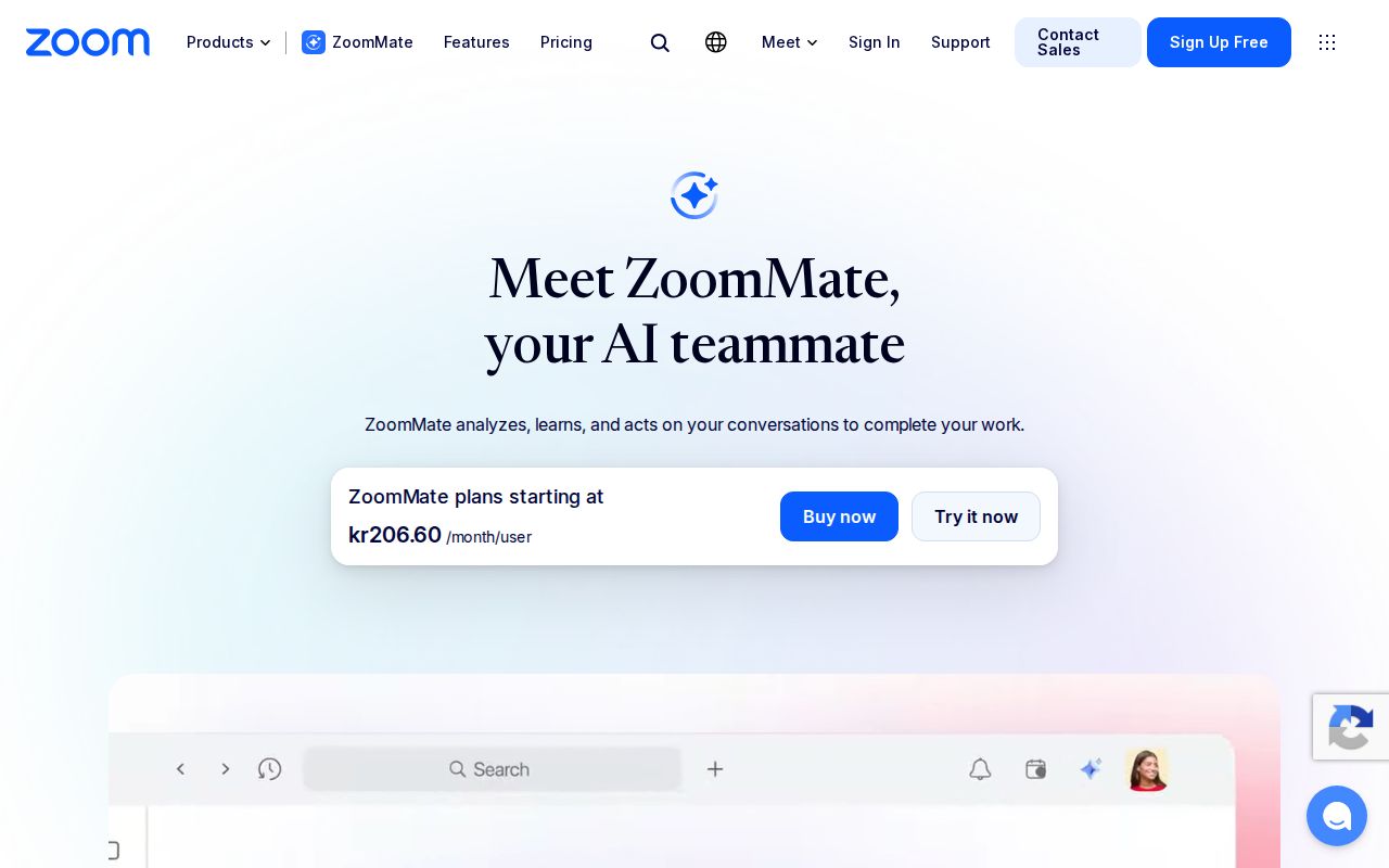 Skärmbild av Zoom AI Companion